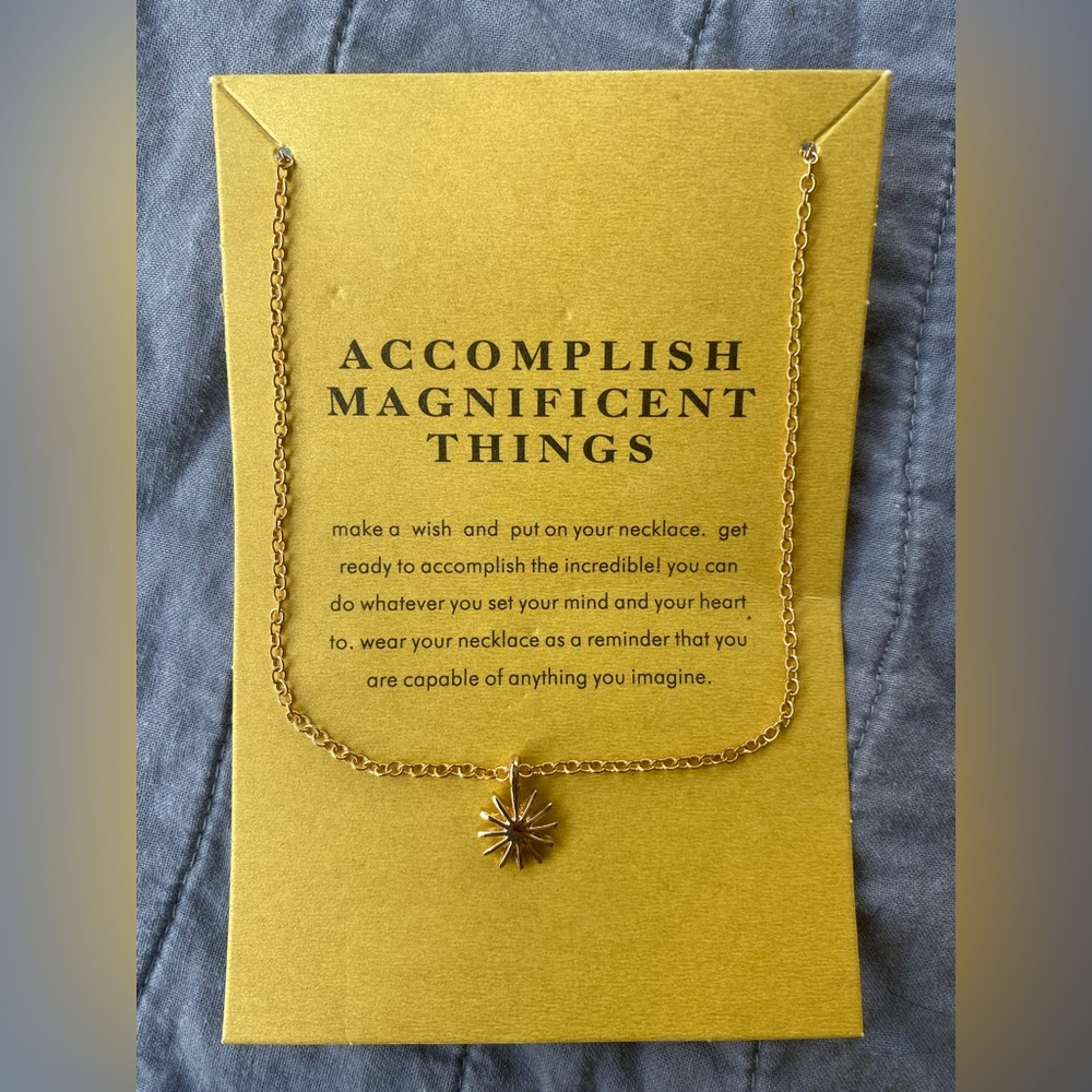 Accomplish Magnificent Things Gold Necklace